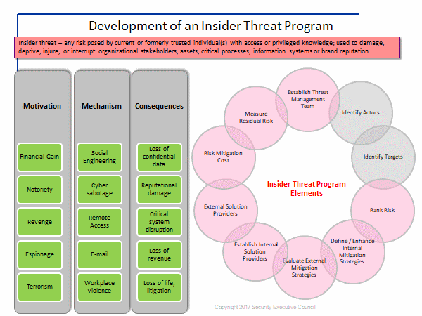 chart showing elements of insider threat program